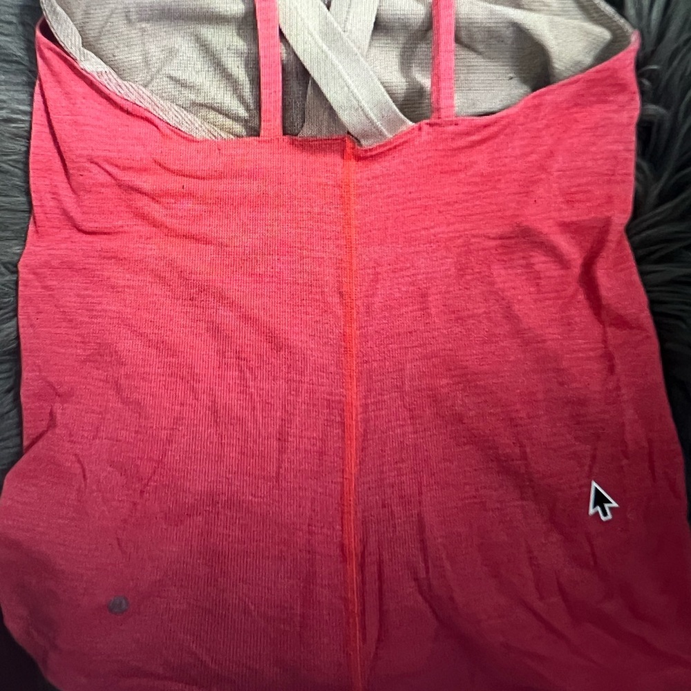 Lululemon 6 Run For Gold Tank Heathered Electric Coral Bra Top Luxtreme …